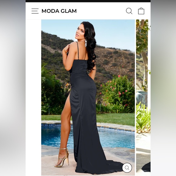 Black High Slit Maxi Dress - Picture 2 of 2